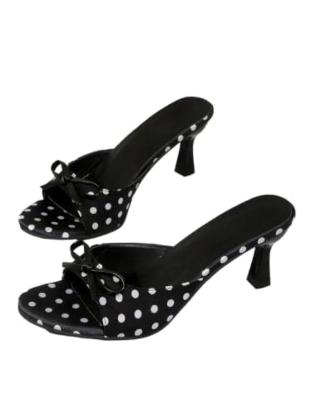 PU Leather Bow Kitten Heel Open Toe Stiletto Sandals